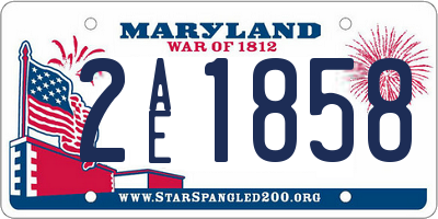 MD license plate 2AE1858
