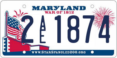 MD license plate 2AE1874