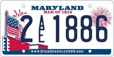 MD license plate 2AE1886
