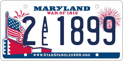 MD license plate 2AE1899