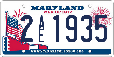 MD license plate 2AE1935