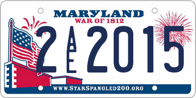 MD license plate 2AE2015