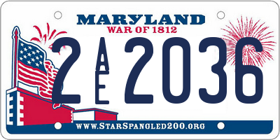 MD license plate 2AE2036