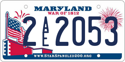 MD license plate 2AE2053