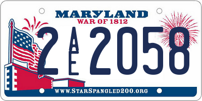MD license plate 2AE2058