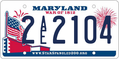 MD license plate 2AE2104