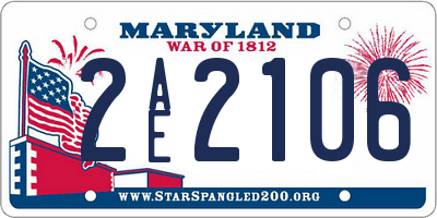 MD license plate 2AE2106