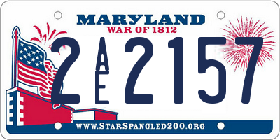 MD license plate 2AE2157