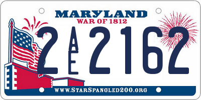 MD license plate 2AE2162