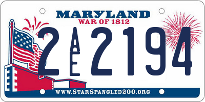 MD license plate 2AE2194