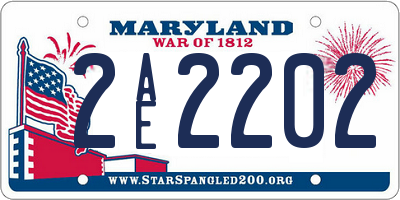 MD license plate 2AE2202