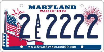 MD license plate 2AE2222