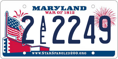 MD license plate 2AE2249