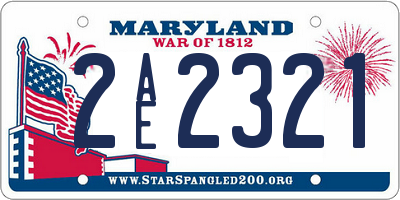 MD license plate 2AE2321