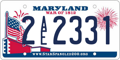 MD license plate 2AE2331