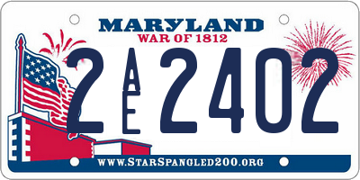 MD license plate 2AE2402