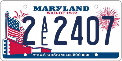 MD license plate 2AE2407