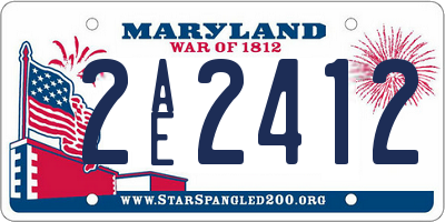 MD license plate 2AE2412