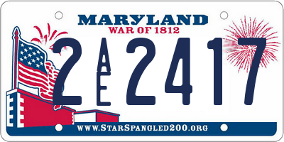 MD license plate 2AE2417