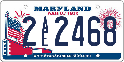 MD license plate 2AE2468