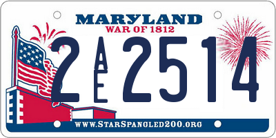 MD license plate 2AE2514