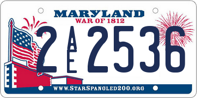 MD license plate 2AE2536