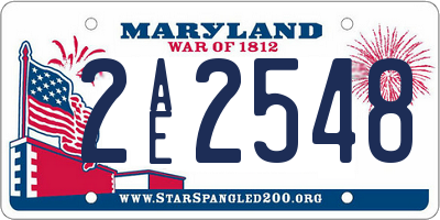 MD license plate 2AE2548