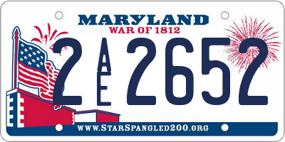 MD license plate 2AE2652