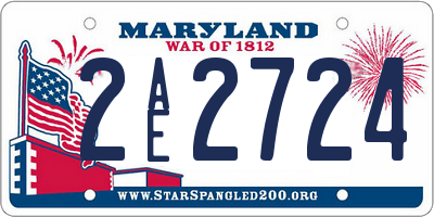 MD license plate 2AE2724