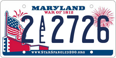MD license plate 2AE2726