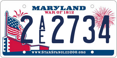 MD license plate 2AE2734