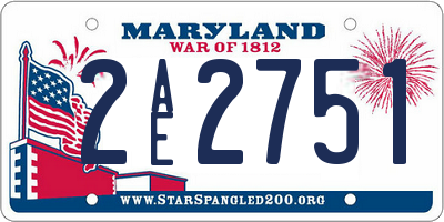 MD license plate 2AE2751