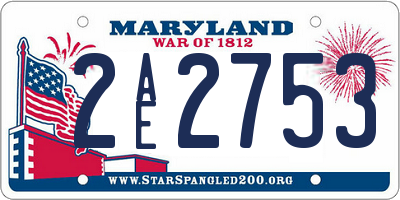 MD license plate 2AE2753