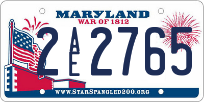 MD license plate 2AE2765