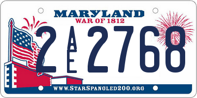 MD license plate 2AE2768