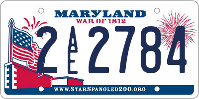 MD license plate 2AE2784