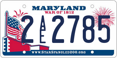 MD license plate 2AE2785