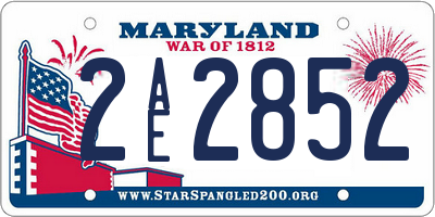 MD license plate 2AE2852