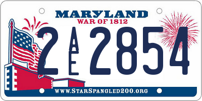 MD license plate 2AE2854