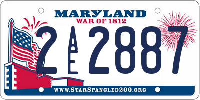 MD license plate 2AE2887