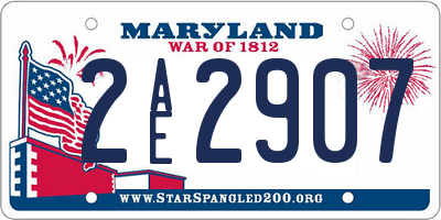 MD license plate 2AE2907