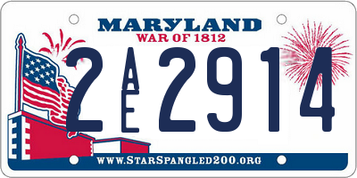 MD license plate 2AE2914