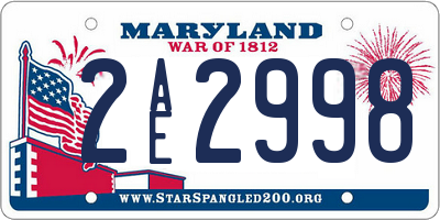 MD license plate 2AE2998