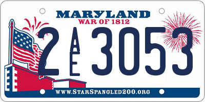 MD license plate 2AE3053