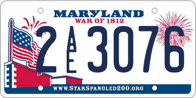 MD license plate 2AE3076