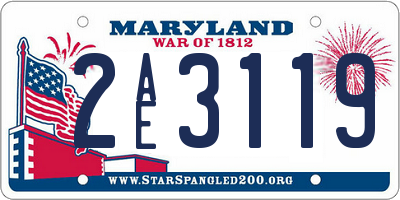 MD license plate 2AE3119