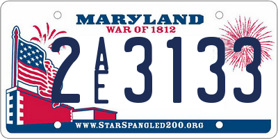 MD license plate 2AE3133