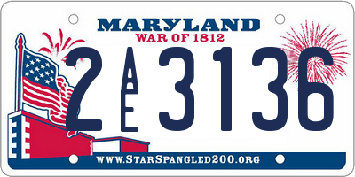 MD license plate 2AE3136