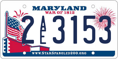 MD license plate 2AE3153