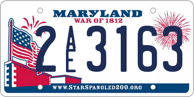 MD license plate 2AE3163